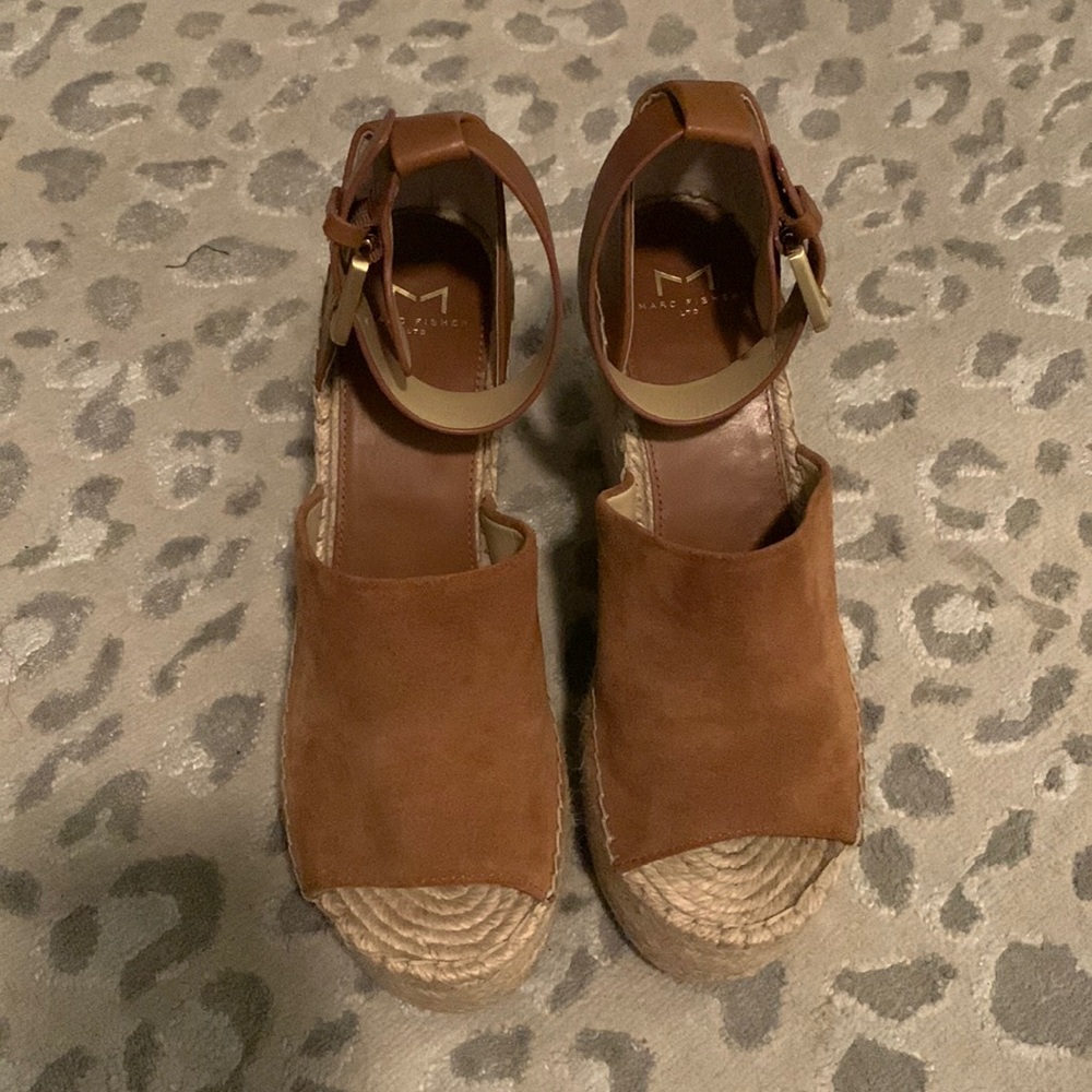 Marc Fisher Adalyn espadrille, wedge sandal in camel